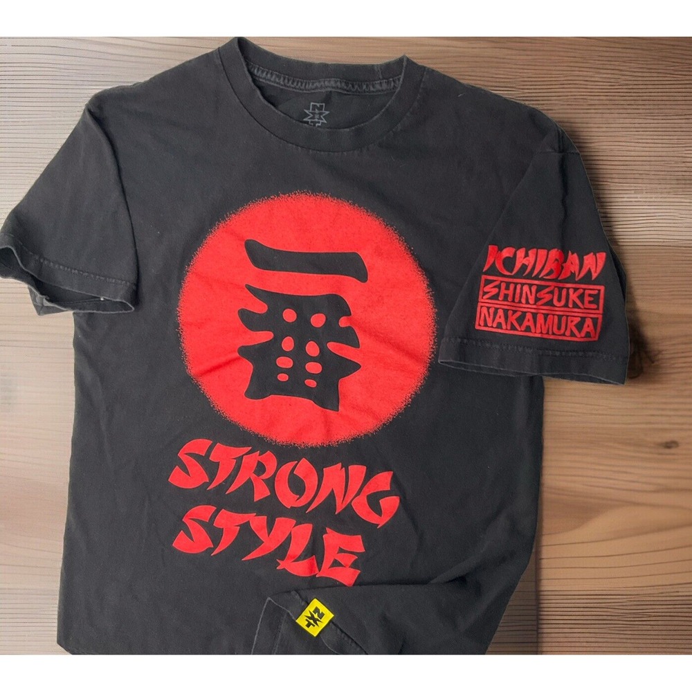 WWE NXT Shinsuke Nakamura T-Shirt Mens‎ M Black Strong Style Ichiban Graphic Tee